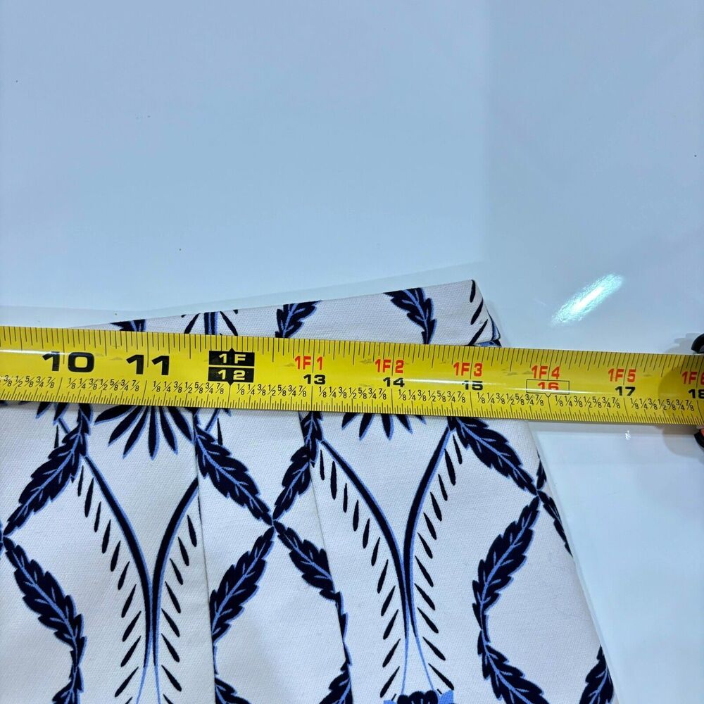 J Crew Floral Navy White Floral Mini Pencil Skirt Sz 6 Career Office Feminine - Picture 8 of 10